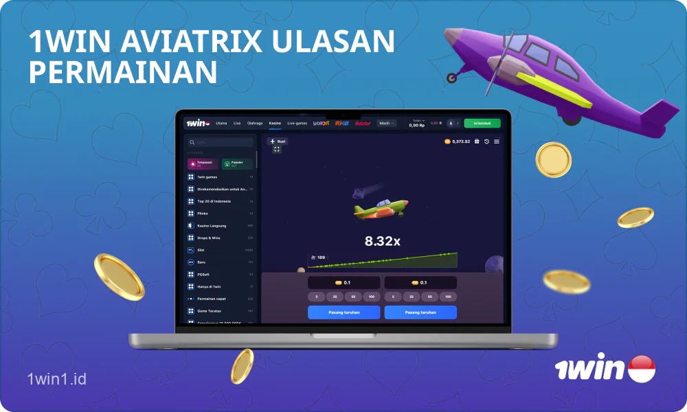 Game 1win AviatriX yang sederhana dan mudah menampilkan antarmuka yang penuh warna dan ramah pengguna, serta kemampuan untuk membuat pesawat Anda sendiri dan berpartisipasi dalam turnamen, yang sangat dihargai oleh para pemain Indonesia