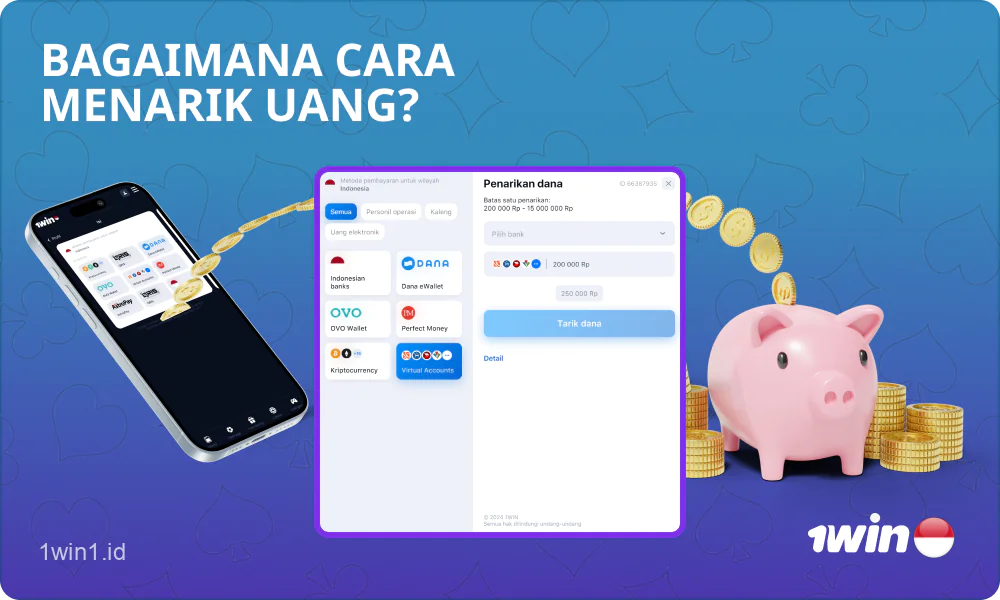 Penjudi Indonesia dapat menarik kemenangannya menjadi 1win melalui sistem pembayaran apa pun yang tersedia dalam beberapa langkah sederhana