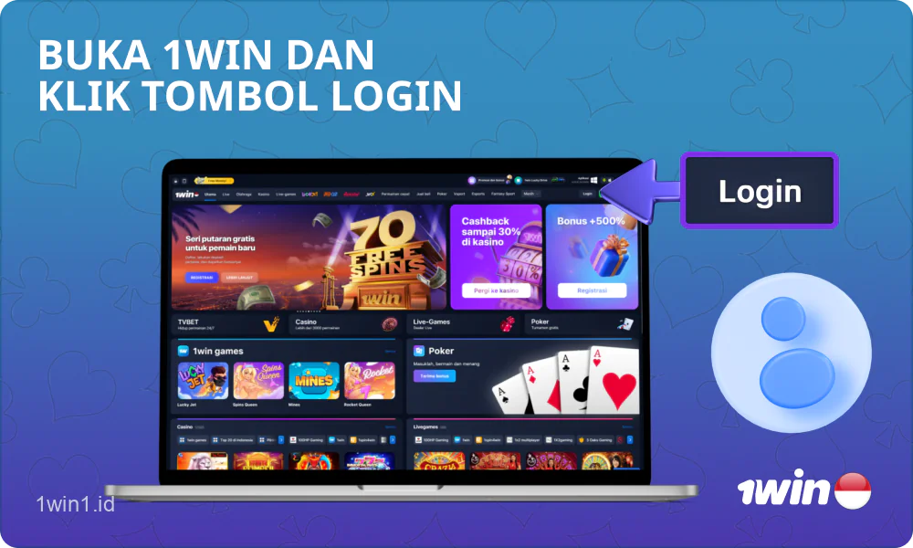 Untuk masuk ke akun 1win Indonesia, pengguna perlu mengklik tombol Login di bagian atas halaman