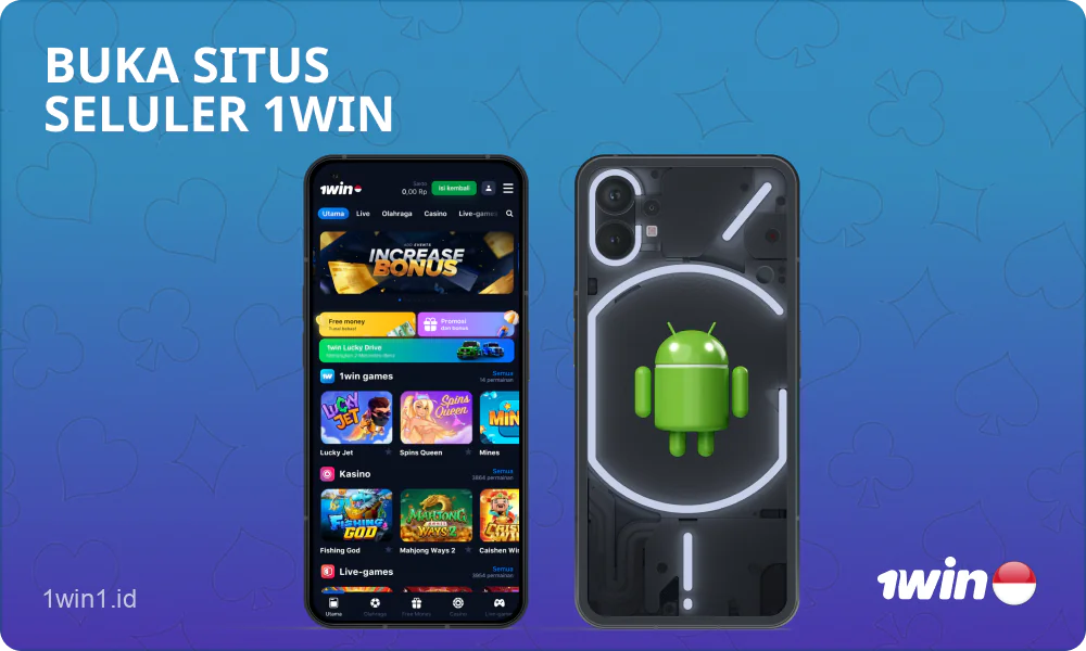 Buka situs web seluler 1win untuk mengunduh aplikasi seluler Android