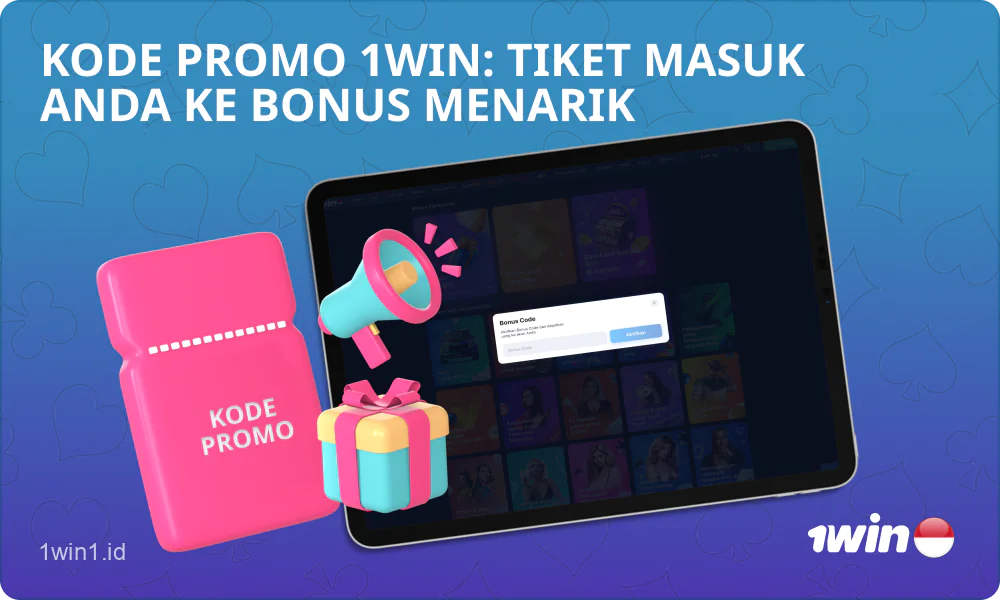 Bonus menarik ditawarkan oleh 1win untuk pemain dari Indonesia dengan kode promo khusus